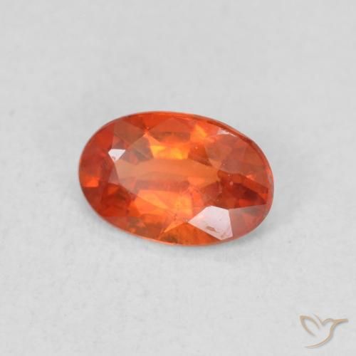 Zaffiro Arancia Fuoco naturale da 0.52 ct, Ovale, VS