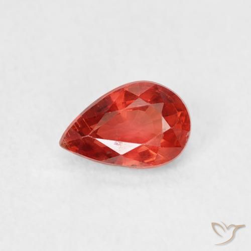 0.55ct Naturale Rosso medio Zaffiro, Forma a pera, VS