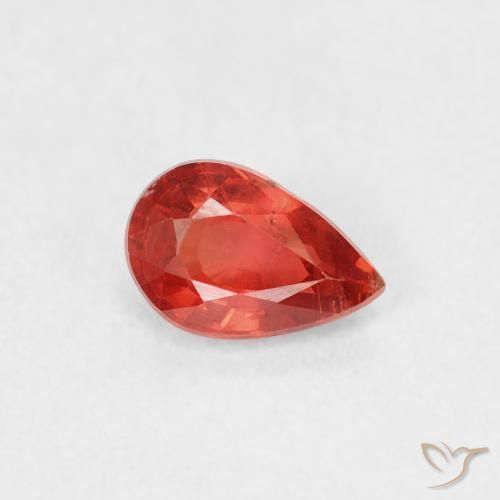 Zaffiro Rosso medio naturale da 0.55 ct, Forma a pera, VS