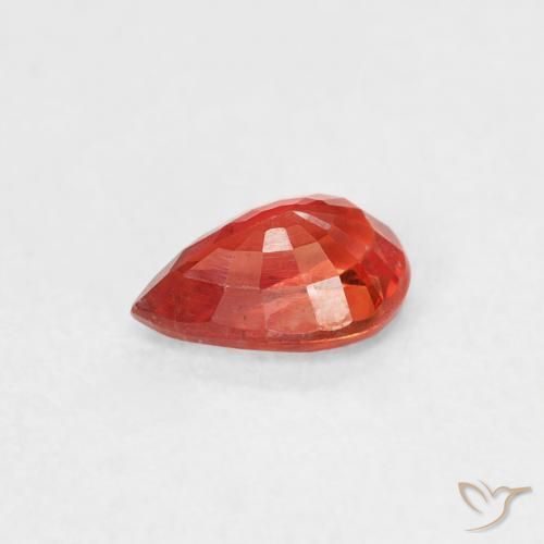Zaffiro Rosso medio naturale da 0.55 ct, Forma a pera, VS