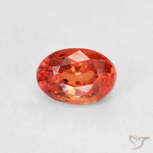 0.78ct Naturale Arancio caldo Zaffiro, Ovale, VS