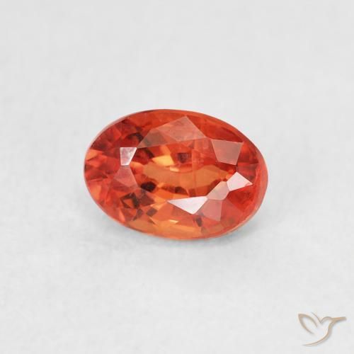 Zaffiro Arancio caldo naturale da 0.78 ct, Ovale, VS