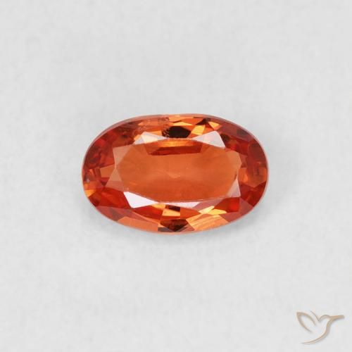 0.53ct Naturale Arancio Medio Zaffiro, Ovale, VS