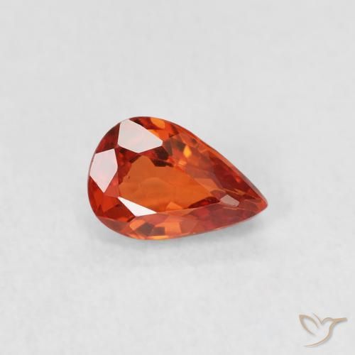 Zaffiro Arancia Fuoco naturale da 0.52 ct, Forma a pera, VS