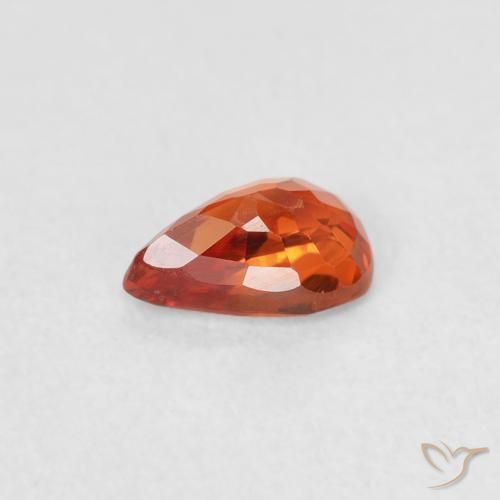 Zaffiro Arancia Fuoco naturale da 0.52 ct, Forma a pera, VS