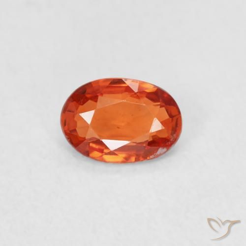0.44ct Naturale Arancione rossastra Zaffiro, Ovale, VS