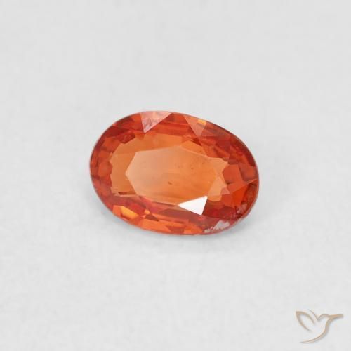 Zaffiro Arancione rossastra naturale da 0.44 ct, Ovale, VS