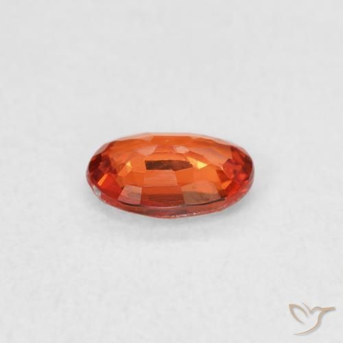 Zaffiro Arancione rossastra naturale da 0.44 ct, Ovale, VS