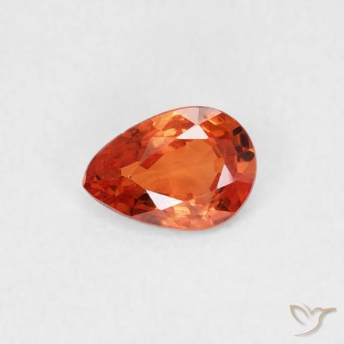 0.44ct Naturale Arancione rossastra Zaffiro, Forma a pera, VS