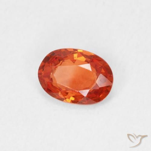 Zaffiro Arancio caldo naturale da 0.50 ct, Ovale, VS