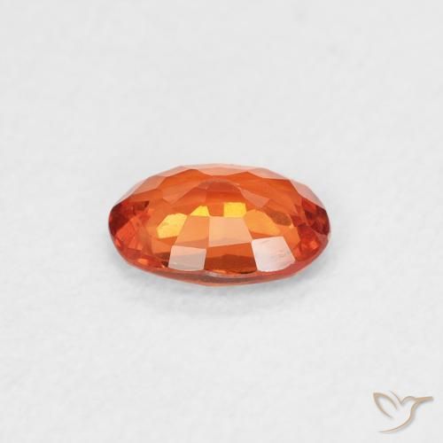 Zaffiro Arancio caldo naturale da 0.50 ct, Ovale, VS