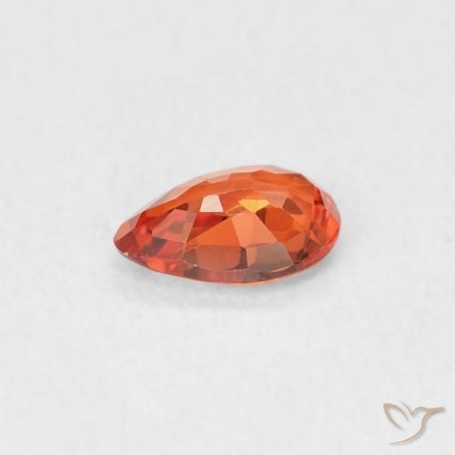 Zaffiro Arancio caldo naturale da 0.42 ct, Forma a pera, VVS-VS