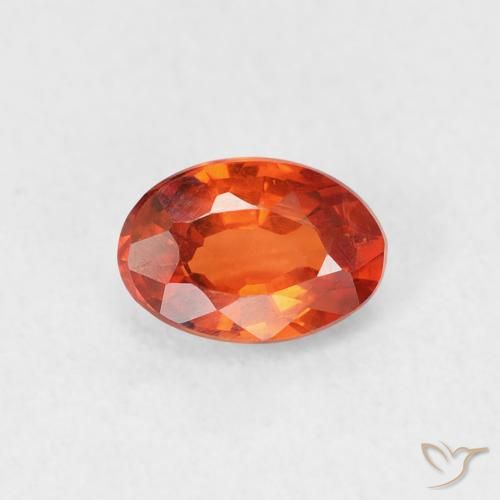 0.68ct Naturale Arancione Ambra Zaffiro, Ovale, VVS-VS