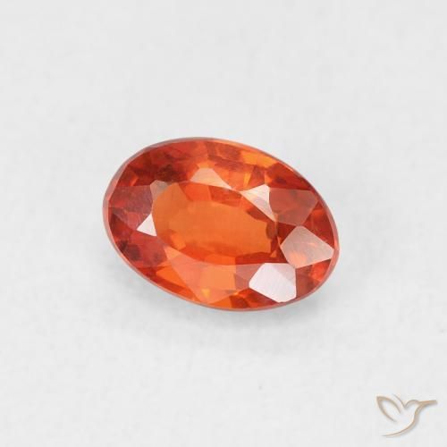 Zaffiro Arancione Ambra naturale da 0.68 ct, Ovale, VVS-VS