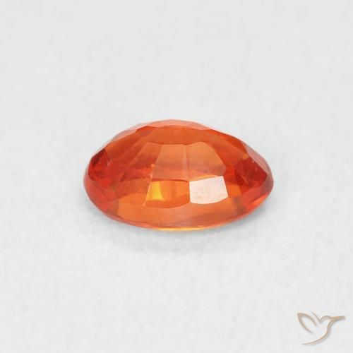 Zaffiro Arancione Ambra naturale da 0.68 ct, Ovale, VVS-VS