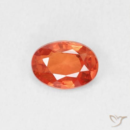 0.49ct Naturale Arancione rossastra Zaffiro, Ovale, VVS-VS