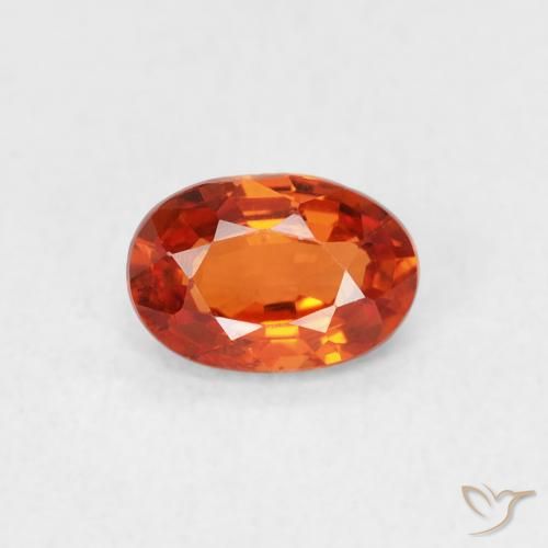 Zaffiro Arancione Ambra naturale da 0.63 ct, Ovale, VVS-VS