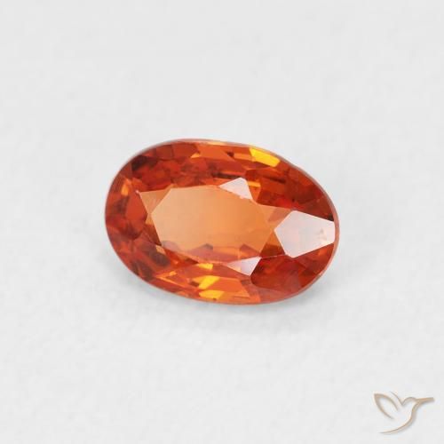 Zaffiro Arancione Ambra naturale da 0.63 ct, Ovale, VVS-VS