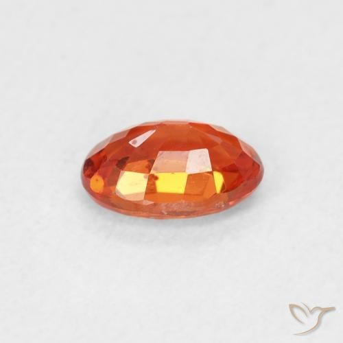 Zaffiro Arancione Ambra naturale da 0.63 ct, Ovale, VVS-VS