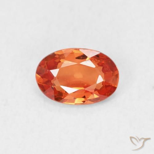 0.61ct Naturale Arancio Medio Zaffiro, Ovale, VVS-VS