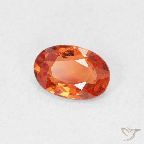 Zaffiro Arancio Medio naturale da 0.61 ct, Ovale, VVS-VS