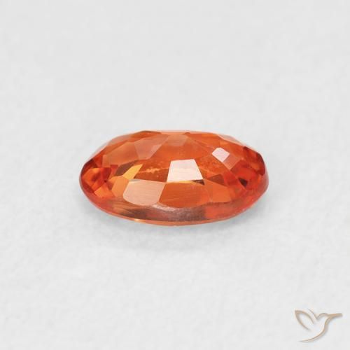 Zaffiro Arancio Medio naturale da 0.61 ct, Ovale, VVS-VS