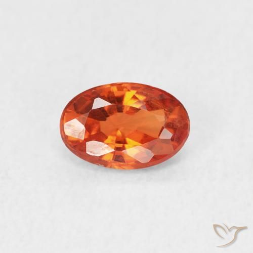0.53ct Naturale Arancia Fuoco Zaffiro, Ovale, VVS-VS