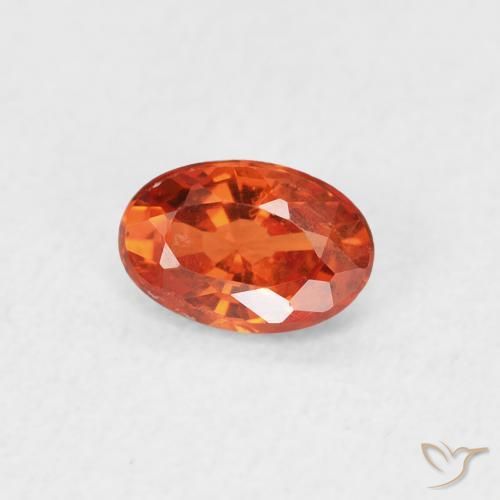 Zaffiro Arancia Fuoco naturale da 0.53 ct, Ovale, VVS-VS