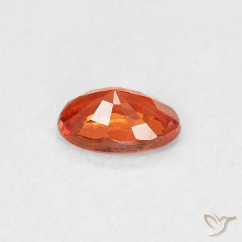 Zaffiro Arancia Fuoco naturale da 0.53 ct, Ovale, VVS-VS