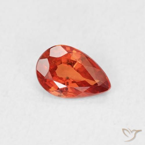 Zaffiro Arancio caldo naturale da 0.42 ct, Forma a pera, VVS-VS