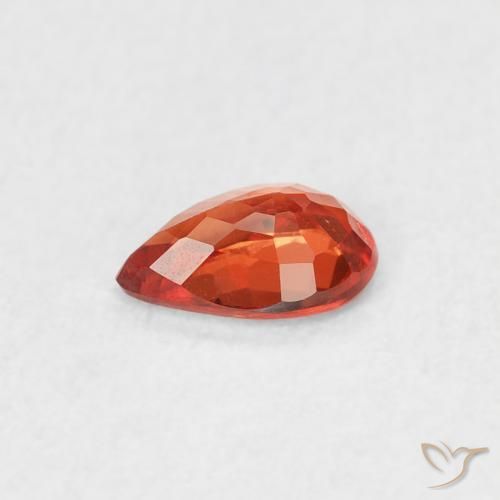 Zaffiro Arancio caldo naturale da 0.42 ct, Forma a pera, VVS-VS