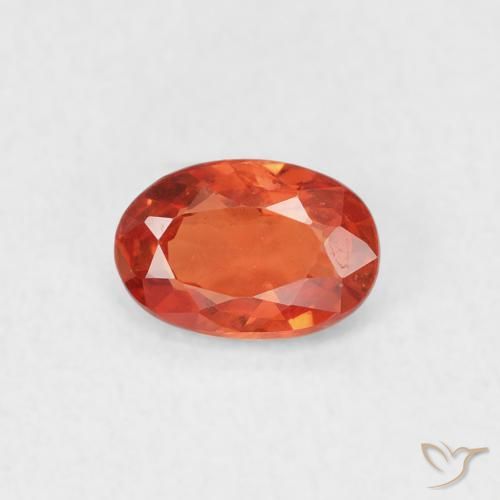 0.53ct Naturale Arancione rossastra Zaffiro, Ovale, VS