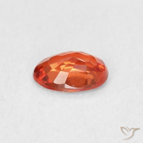 Zaffiro Arancione rossastra naturale da 0.53 ct, Ovale, VS