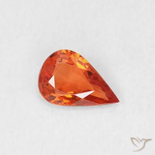 Zaffiro Arancione Ambra naturale da 0.43 ct, Forma a pera, VS