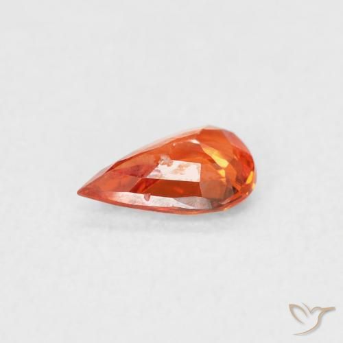 Zaffiro Arancione Ambra naturale da 0.43 ct, Forma a pera, VS