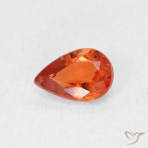 0.59ct Naturale Arancia Fuoco Zaffiro, Forma a pera, VS