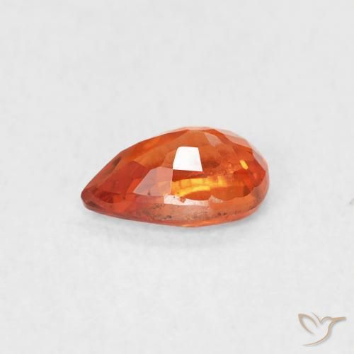 Zaffiro Arancia Fuoco naturale da 0.59 ct, Forma a pera, VS