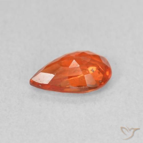 Zaffiro Arancio caldo naturale da 0.50 ct, Forma a pera, VS