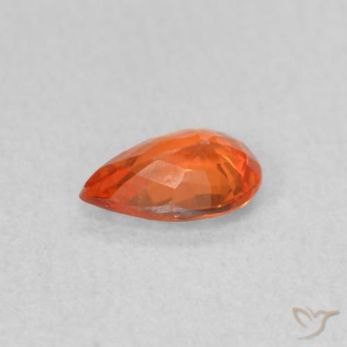Zaffiro Arancio Medio naturale da 0.38 ct, Forma a pera, VS