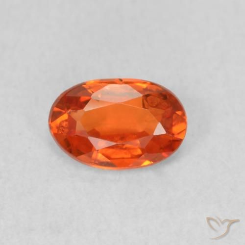 0.51ct Naturale Arancio Medio Zaffiro, Ovale, VS