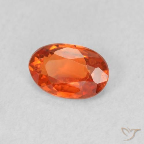 Zaffiro Arancio Medio naturale da 0.51 ct, Ovale, VS