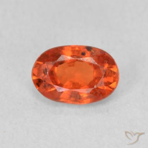0.68ct Naturale Arancio Medio Zaffiro, Ovale, VS