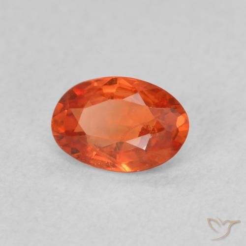 Zaffiro Arancio Medio naturale da 0.52 ct, Ovale, VS