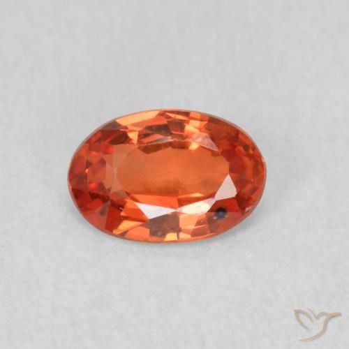 0.56ct Naturale Arancione rossastra Zaffiro, Ovale, VS