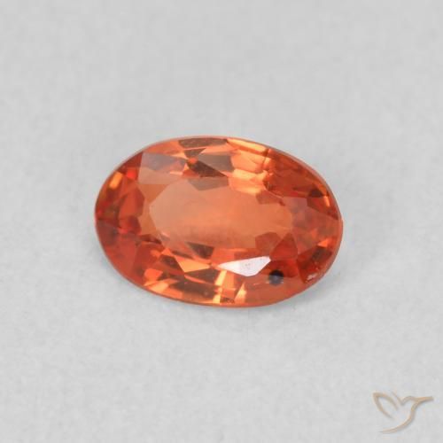 Zaffiro Arancione rossastra naturale da 0.56 ct, Ovale, VS