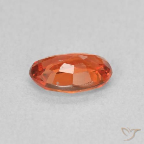 Zaffiro Arancione rossastra naturale da 0.56 ct, Ovale, VS