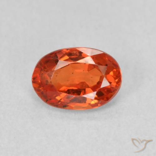 0.73ct Naturale Arancio caldo Zaffiro, Ovale, VS