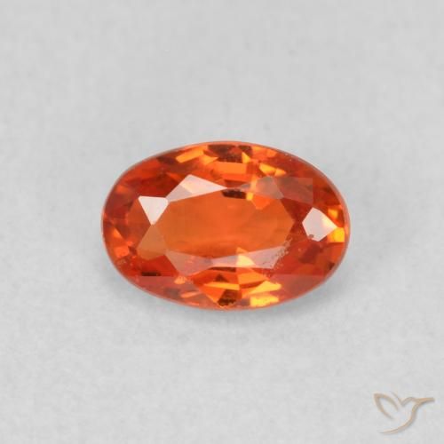 0.61ct Naturale Arancia Fuoco Zaffiro, Ovale, VS