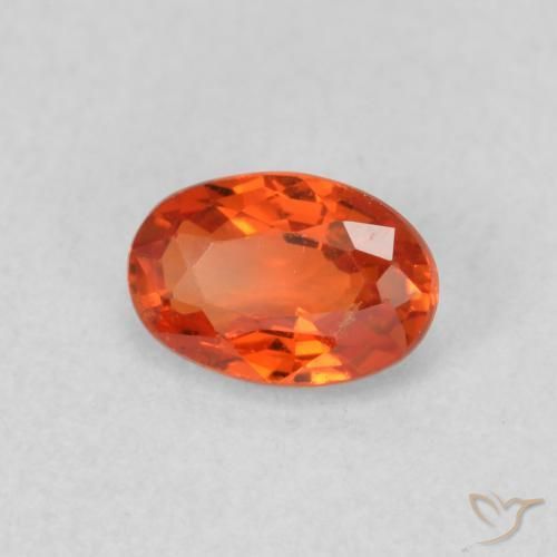 Zaffiro Arancia Fuoco naturale da 0.61 ct, Ovale, VS