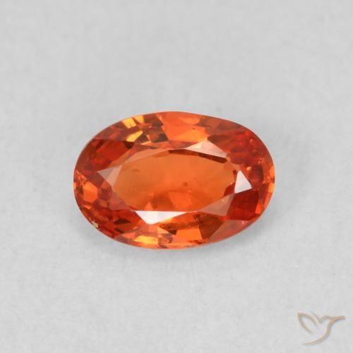 0.54ct Naturale Arancione rossastra Zaffiro, Ovale, VS